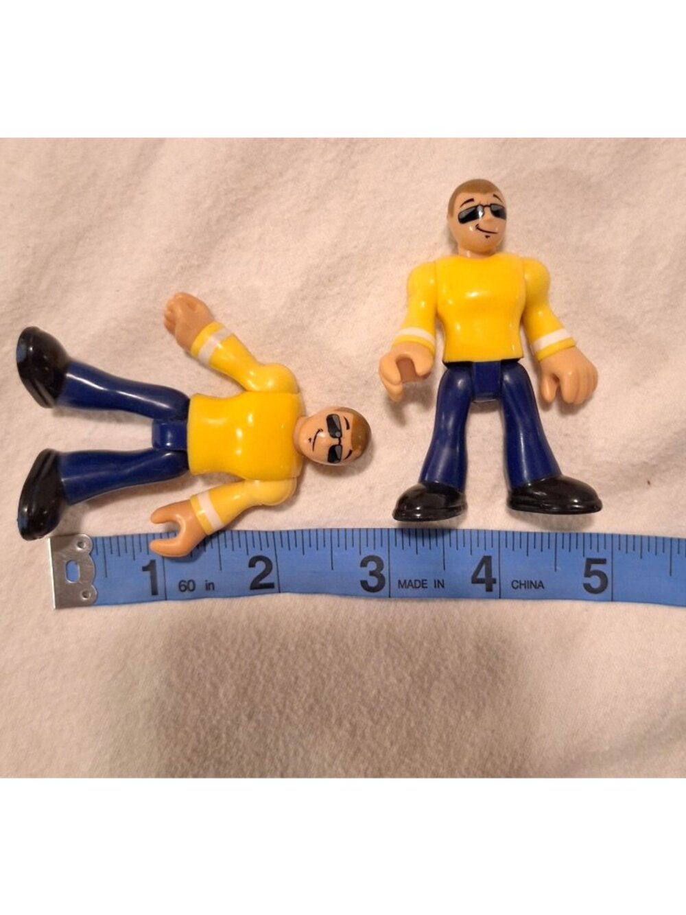 Imaginext City Rescue Construction Yellow 3 Figures Lot with Lamp Post Axe - Picture 13 of 15